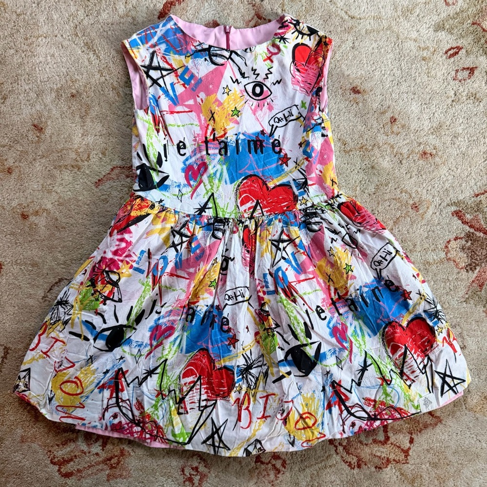 Bijou Sauvage “Je t’aime” Graffiti Party Dress | Girls 7 | Made in USA